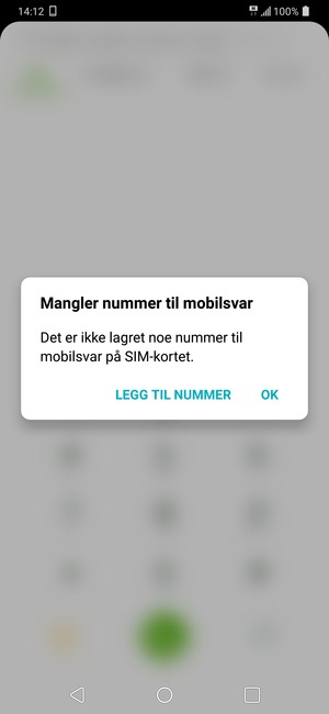 Hvis personsvar ikke er innstilt, velg LEGG TIL NUMMER