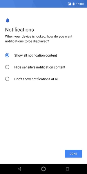 Select your preferred option and select DONE