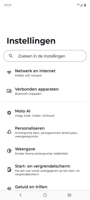 Selecteer Netwerk en internet