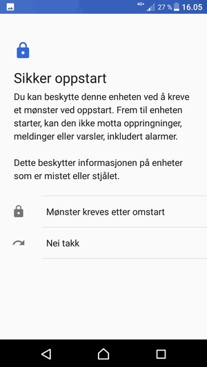 Velg ønsket alternativ
