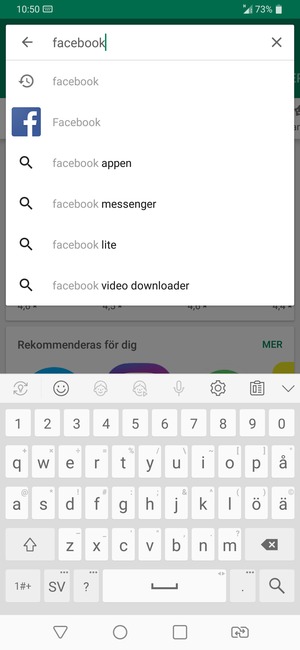 Ange app-namnet och välj Sök