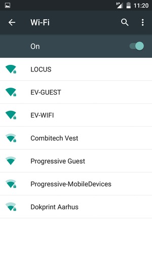 Select the wireless network you want to connect to