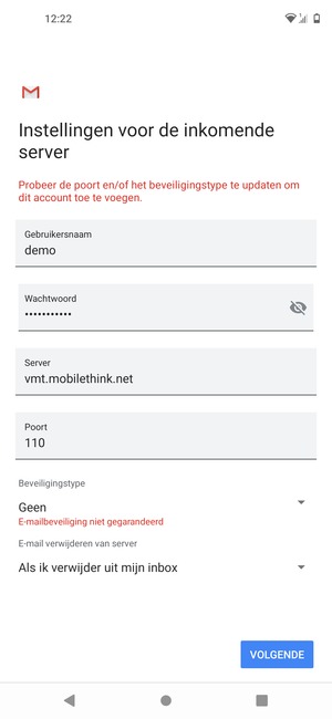 Selecteer Volgende