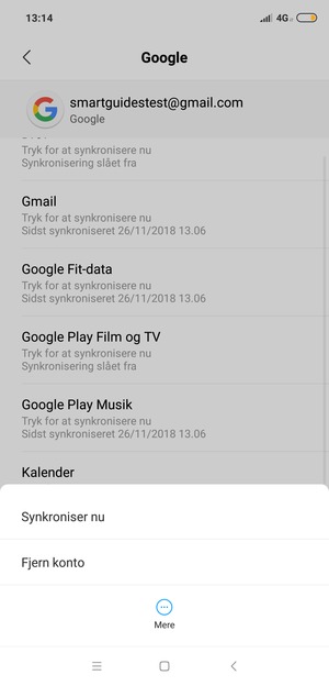 Vælg Synkroniser nu