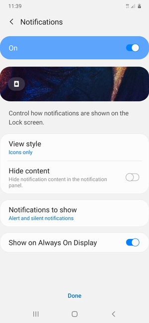 Select your preferred options and select Done
