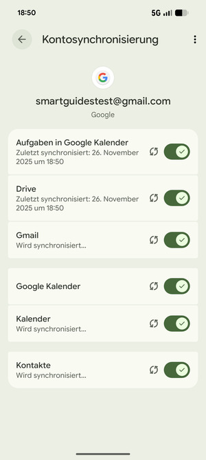Ihre Daten werden synchronisiert