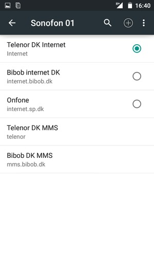Seleziona il tasto Menu