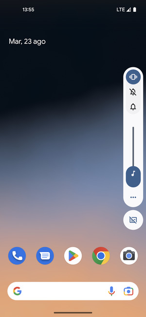 Seleccione Vibración para cambiar al modo de Vibración