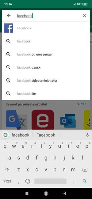 Inserisci il nome dell'app e seleziona Ricerca