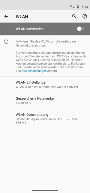 Schalten Sie WLAN verwenden ein