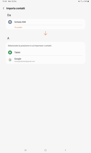Seleziona il tuo account Google