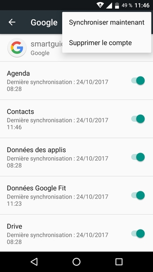 Sélectionnez Synchroniser maintenant