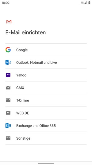 Wählen Sie Outlook, Hotmail und Live