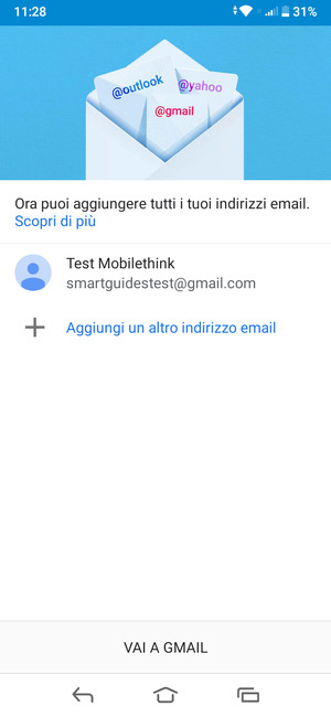 Seleziona VAI A GMAIL