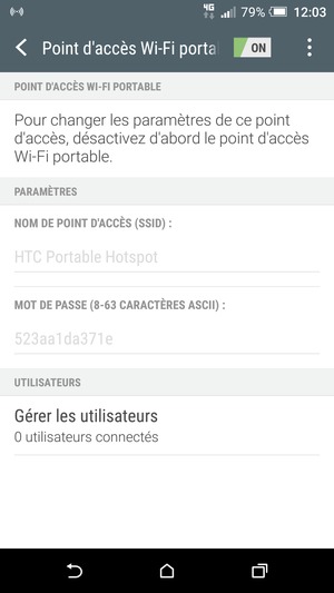 Votre téléphone est maintenant configuré pour être utilisé comme modem