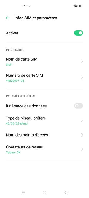 Pour changer de réseau en cas de problèmes de réseau, sélectionnez Opérateurs de réseau