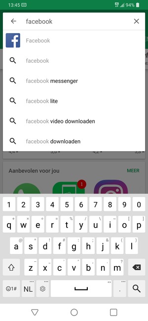 Voer de app-naam in en selecteer Zoeken