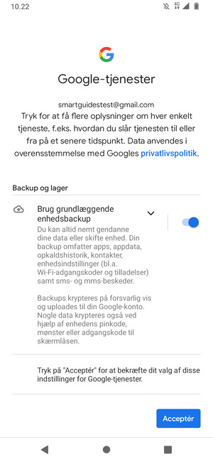 Vælg Acceptér