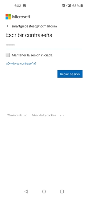 Introduzca su contraseña y seleccione Iniciar sesión