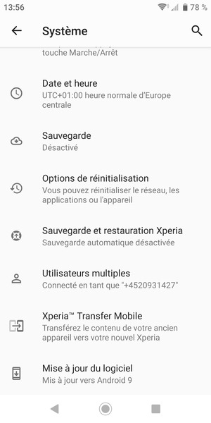 Sélectionnez Sauvegarde
