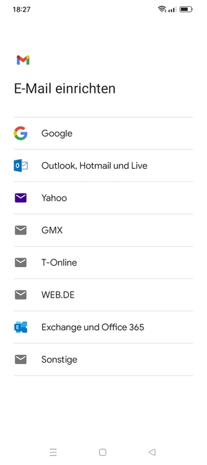 Wählen Sie Outlook, Hotmail und Live