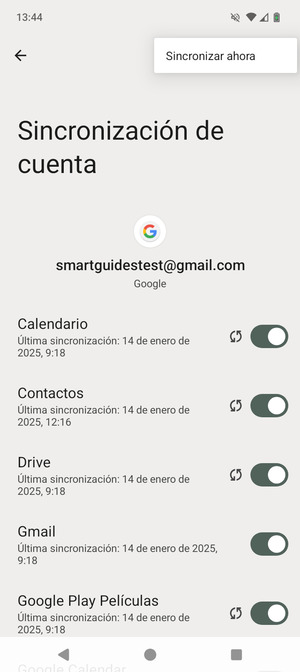 Seleccione Sincronizar ahora