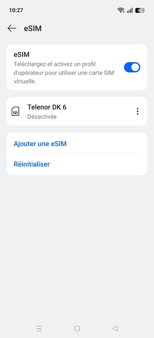 Sélectionnez le bouton du Menu