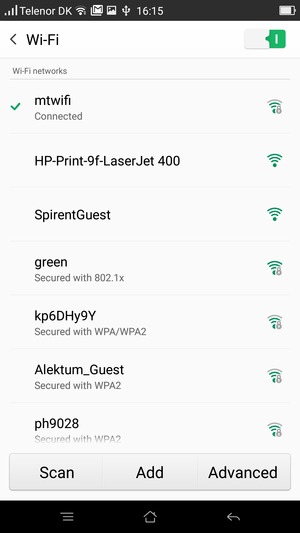 You are now connected to the Wi-Fi network