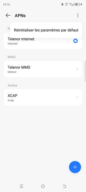 Sélectionnez Réinitialiser les paramètres par défaut
