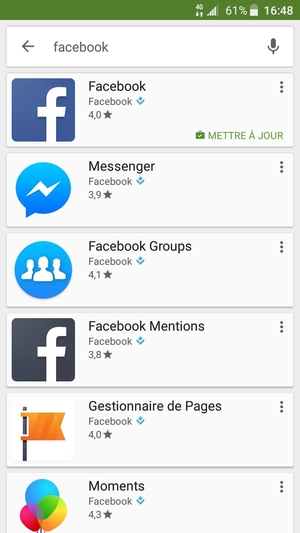 Sélectionnez l'appli