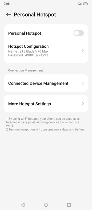 Select Hotspot Configuration