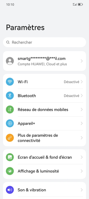 Sélectionnez Réseau de données mobiles