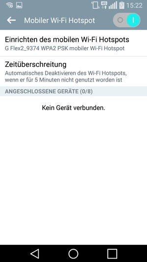 Ihr Handy ist jetzt für die Verwendung als Modem eingerichtet.