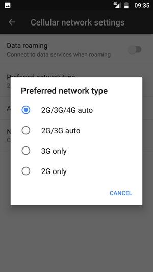 Select your preferred option