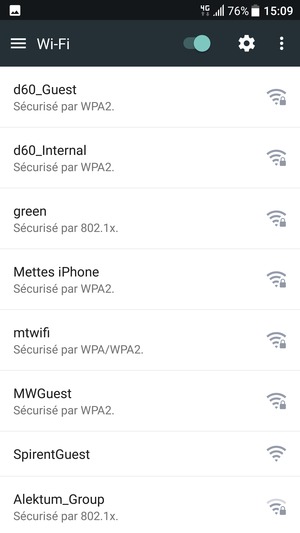 Sélectionnez le réseau sans fil auquel vous souhaitez vous connecter