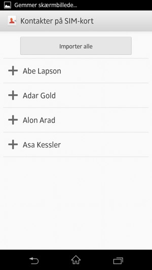 Vælg Importer alle