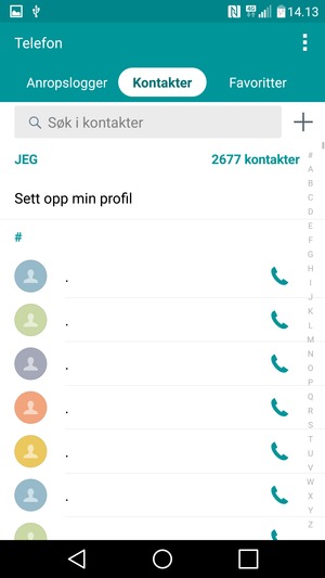 Velg menyknappen