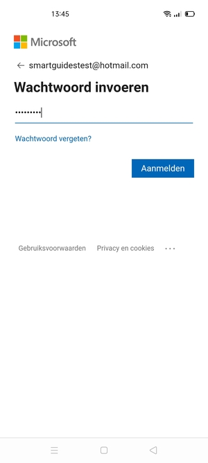 Voer uw wachtwoord in en selecteer Aanmelden