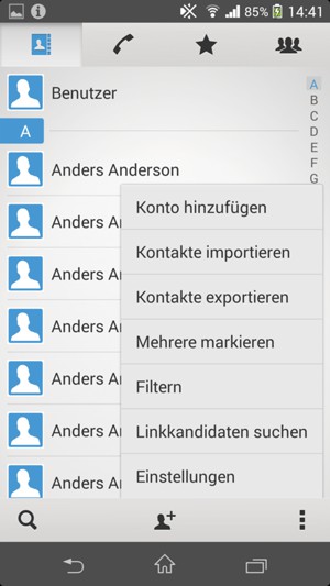 Wählen Sie Kontakte importieren