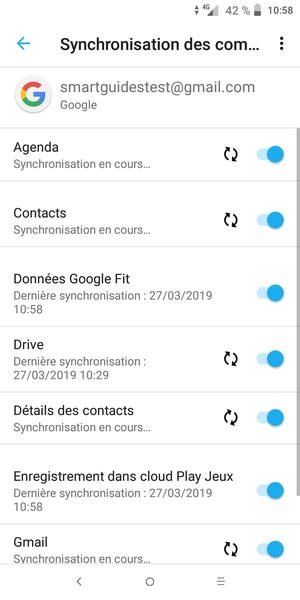 Vos informations seront synchronisées