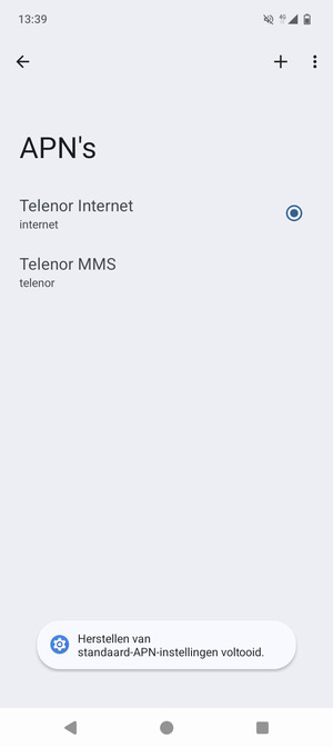 Selecteer Nieuwe APN