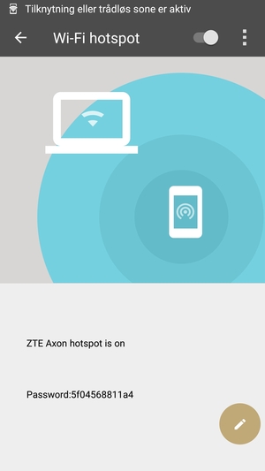Telefonen din er konfigurert for bruk som et modem