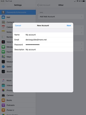 Enter the required information and select Next