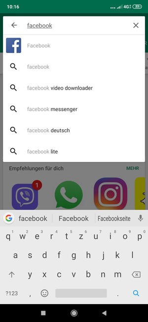 Geben Sie den Namen der App ein und wählen Sie Suchen