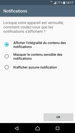 Sélectionnez votre option préférée et sélectionnez OK