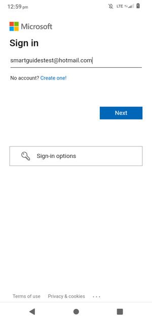 Enter your Email address and select Next