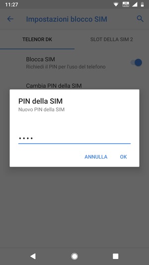 Inserisci Nuovo PIN della SIM e seleziona OK