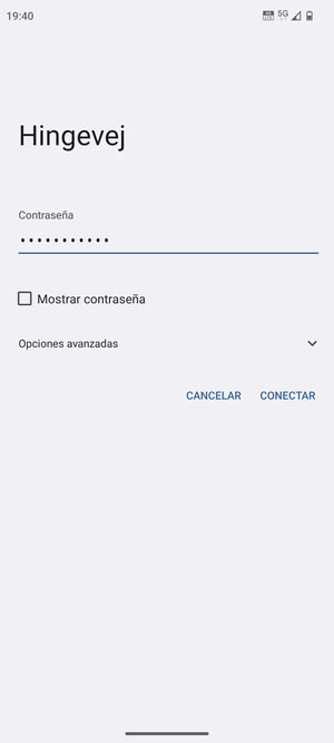 Introduzca la contraseña de Wi-Fi y seleccione CONECTAR