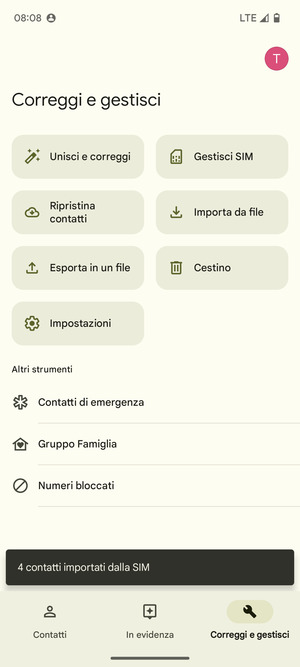 I tuoi contatti verranno salvati sul tuo account Google, e salvati sul tuo telefono la prossima volta che Google sarà sincronizzato.