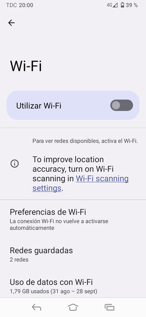 Active Utilizar Wi-Fi